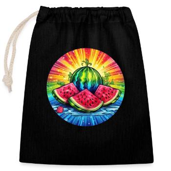 LGBTQ Melon - Closable cotton gift bag (25x30cm) - black - Front