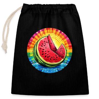 LGBTQ Melon - Closable cotton gift bag (25x30cm) - black - Front