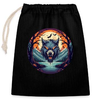 Gruseliges Halloween Party Kostüm Werwolf - Closable cotton gift bag (25x30cm) - black - Front