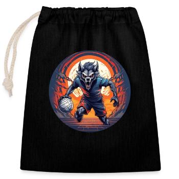 Gruseliges Halloween-partykostüm Werwolf-handball - Verschließbarer Geschenkbeutel aus Baumwolle (25x30cm) - Schwarz - Vorne