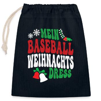 Weihnachten Baseball Spielerin Baseballspielerin - Verschließbarer Geschenkbeutel aus Baumwolle (25x30cm) - Navy - Vorne