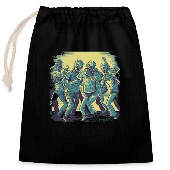 Dancing Zombies - Motif de zombie effrayant - Sac cadeau en coton avec cordon (25 x 30 cm) - noir - Devant