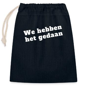 We did it - Closable cotton gift bag (25x30cm) - navy - Front