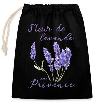 Provence lavender flower purple France plant - Closable cotton gift bag (25x30cm) - black - Front