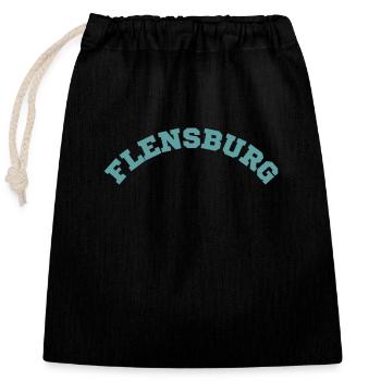 Flensburg - Verschließbarer Geschenkbeutel aus Baumwolle (25x30cm) - Schwarz - Vorne