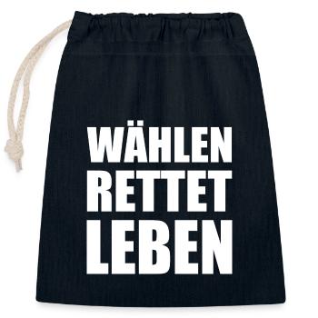 wählen rettet leben - Verschließbarer Geschenkbeutel aus Baumwolle (25x30cm) - Navy - Vorne