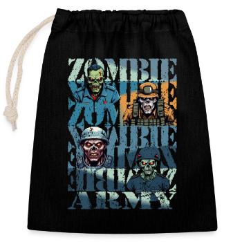 Zombie Army - Verschließbarer Geschenkbeutel aus Baumwolle (25x30cm) - Schwarz - Vorne
