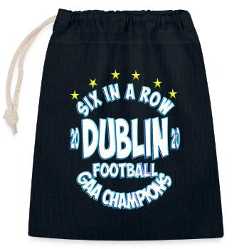Dublin GAA All Ireland champions six fois de suite - Sac cadeau en coton avec cordon (25 x 30 cm) - bleu marine - Devant