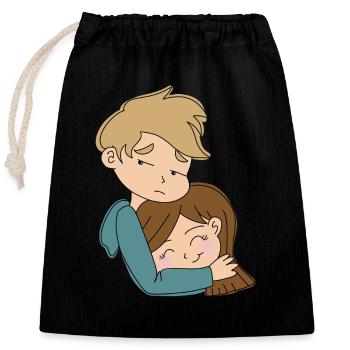 Cuddle Overload - Closable cotton gift bag (25x30cm) - black - Front