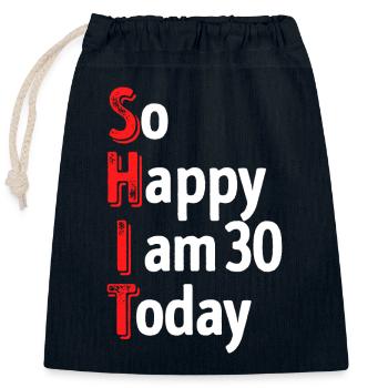 30er Statement Geburtstag 30 Jahre Alt - Verschließbarer Geschenkbeutel aus Baumwolle (25x30cm) - Navy - Vorne