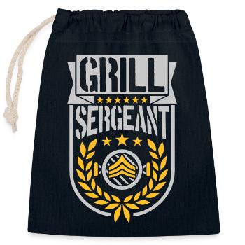 Grill Sergeant Laurel Wreath Barbecue - Closable cotton gift bag (25x30cm) - navy - Front