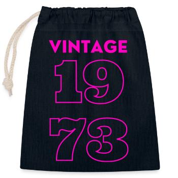 1973 Vintage Retro - Verschließbarer Geschenkbeutel aus Baumwolle (25x30cm) - Navy - Vorne