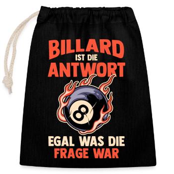 Snooker Billardtisch Billiard Billard - Verschließbarer Geschenkbeutel aus Baumwolle (25x30cm) - Schwarz - Vorne