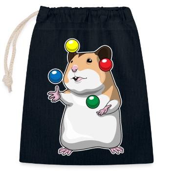 Hamster Jongleur Jonglieren - Verschließbarer Geschenkbeutel aus Baumwolle (25x30cm) - Navy - Vorne