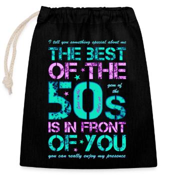50s Fifties 50s 50's - Closable cotton gift bag (25x30cm) - black - Front