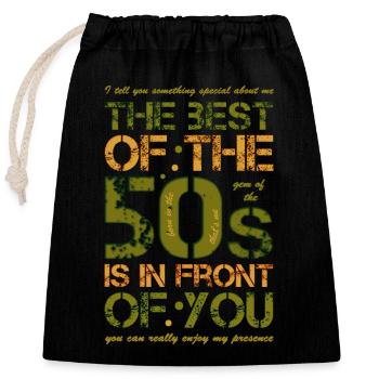 Fifties 50s 50's 50s - Closable cotton gift bag (25x30cm) - black - Front