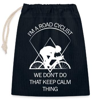 Rennrad - Verschließbarer Geschenkbeutel aus Baumwolle (25x30cm) - Navy - Vorne