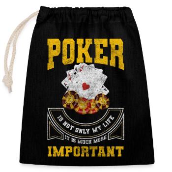 Kartenspieler Karten Blackjack Bluff - Verschließbarer Geschenkbeutel aus Baumwolle (25x30cm) - Schwarz - Vorne