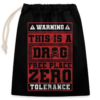Drugs Addiction Healthy Joint - Closable cotton gift bag (25x30cm) - black - Front