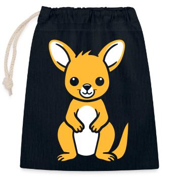Känguru - Verschließbarer Geschenkbeutel aus Baumwolle (25x30cm) - Navy - Vorne
