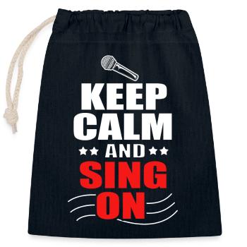 Karaoke - Verschließbarer Geschenkbeutel aus Baumwolle (25x30cm) - Navy - Vorne