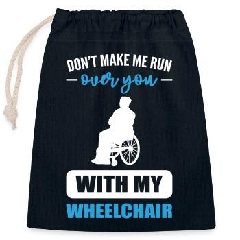 Rollstuhl - Verschließbarer Geschenkbeutel aus Baumwolle (25x30cm) - Navy - Vorne