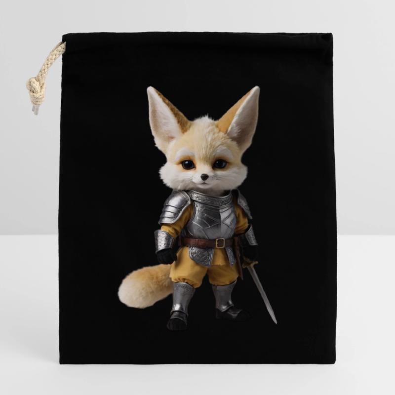 fennec chevalier épée 3 Sac cadeau en coton avec cordon (25 x 30 cm)