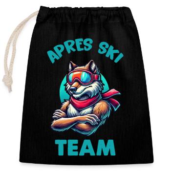 wolf skibrille apres ski - Verschließbarer Geschenkbeutel aus Baumwolle (25x30cm) - Schwarz - Vorne