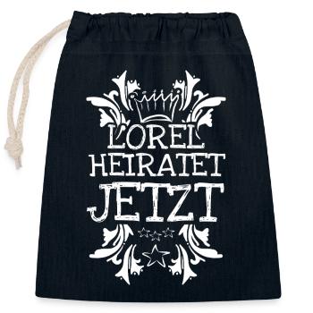 Bachelor Lorel - Verschließbarer Geschenkbeutel aus Baumwolle (25x30cm) - Navy - Vorne