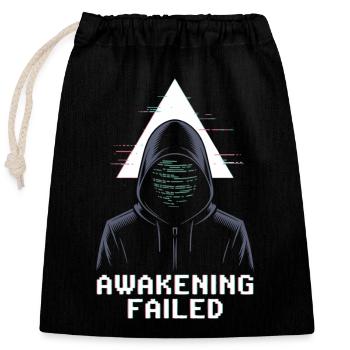 Awakening Failed – Glitch in Kapuze - Verschließbarer Geschenkbeutel aus Baumwolle (25x30cm) - Schwarz - Vorne