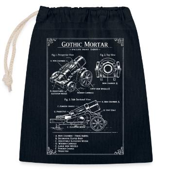 Gothic Mortar Blueprint - Closable cotton gift bag (25x30cm) - navy - Front