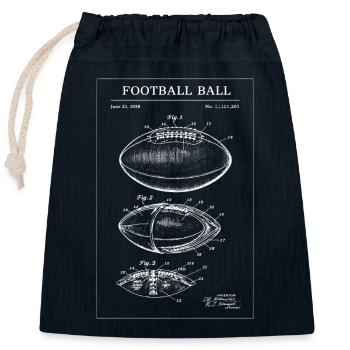 Diagramme de brevet du football rétro - Sac cadeau en coton avec cordon (25 x 30 cm) - bleu marine - Devant