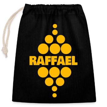 Raphaël comme prénom - Sac cadeau en coton avec cordon (25 x 30 cm) - noir - Devant
