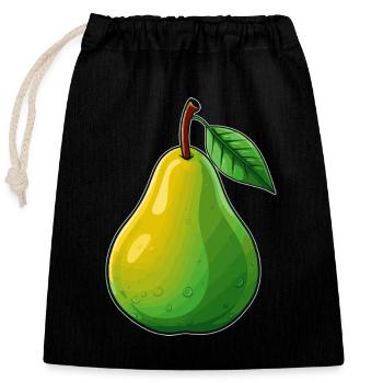 Une poire - Sac cadeau en coton avec cordon (25 x 30 cm) - noir - Devant