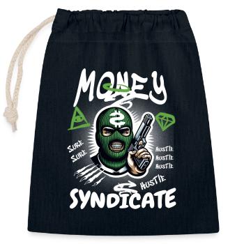 Gangster Syndicate - Closable cotton gift bag (25x30cm) - navy - Front