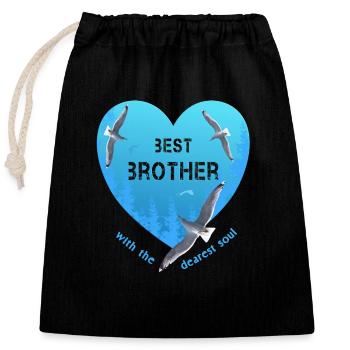 Meilleur frère - Sac cadeau en coton avec cordon (25 x 30 cm) - noir - Devant