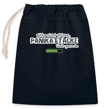 S’il vous plaît ne dérangez pas, l’attaque de panique n’est que l’anxiété de chargement - Sac cadeau en coton avec cordon (25 x 30 cm) - bleu marine - Devant