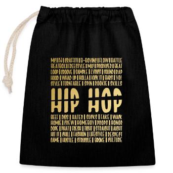 Hip Hop Jargon - Verschließbarer Geschenkbeutel aus Baumwolle (25x30cm) - Schwarz - Vorne