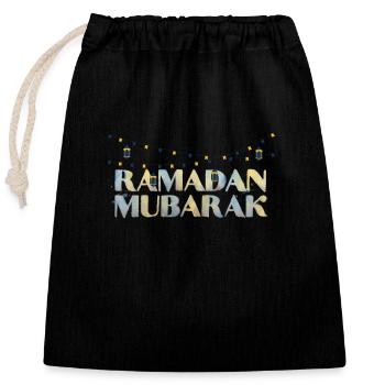 Ramadan Mubarak Fasting Islam - Closable cotton gift bag (25x30cm) - black - Front