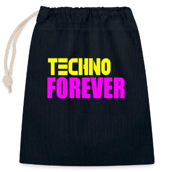 Techno forever - Closable cotton gift bag (25x30cm) - navy - Front