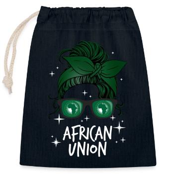 African Union - Closable cotton gift bag (25x30cm) - navy - Front