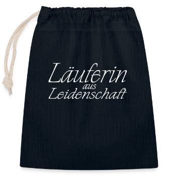 Läuferin aus Leidenschaft - Verschließbarer Geschenkbeutel aus Baumwolle (25x30cm) - Navy - Vorne