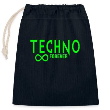 Techno forever infinity - Closable cotton gift bag (25x30cm) - navy - Front