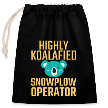 Snowplow Operator Koalafied - Closable cotton gift bag (25x30cm) - black - Front