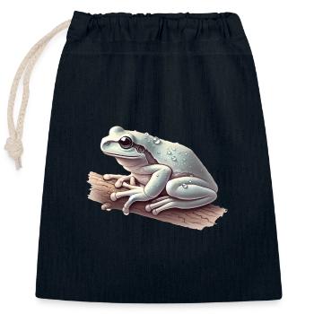 Realistischer Laubfrosch mit Wassertropfen - Verschließbarer Geschenkbeutel aus Baumwolle (25x30cm) - Navy - Vorne