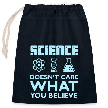 Science Believe - Closable cotton gift bag (25x30cm) - navy - Front