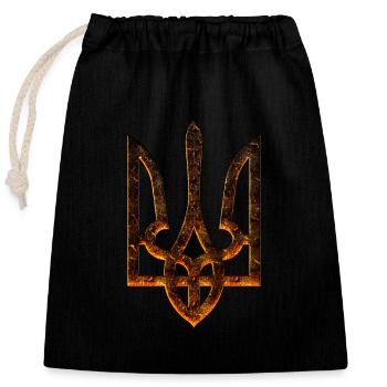 Ukrainian Trident - Closable cotton gift bag (25x30cm) - black - Front