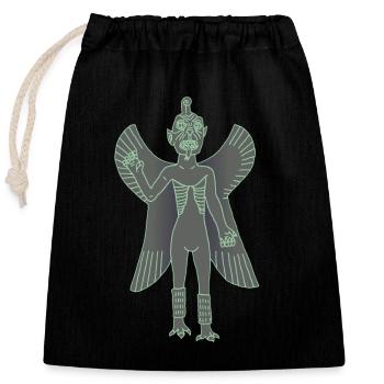 Démon Pazuzu - Sac cadeau en coton avec cordon (25 x 30 cm) - noir - Devant