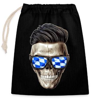 Bavarian skull - Verschließbarer Geschenkbeutel aus Baumwolle (25x30cm) - Schwarz - Vorne