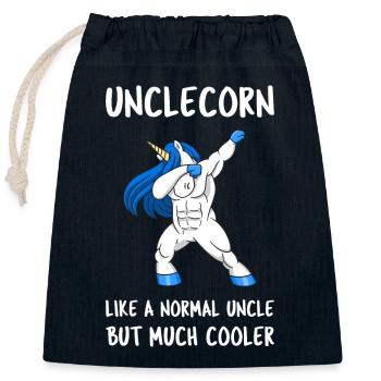 Unclecorn IV - Oncle Licorne génial - Sac cadeau en coton avec cordon (25 x 30 cm) - bleu marine - Devant